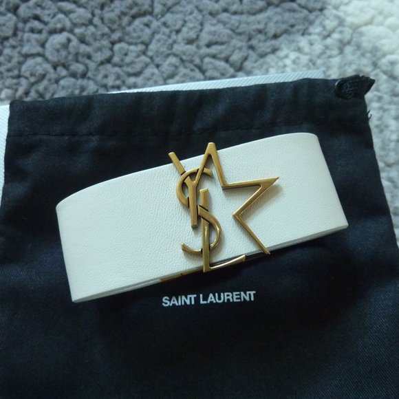 SAINT LAURENT Leather 'YSL' Monogram Star Bracelet - Picture 3 of 13